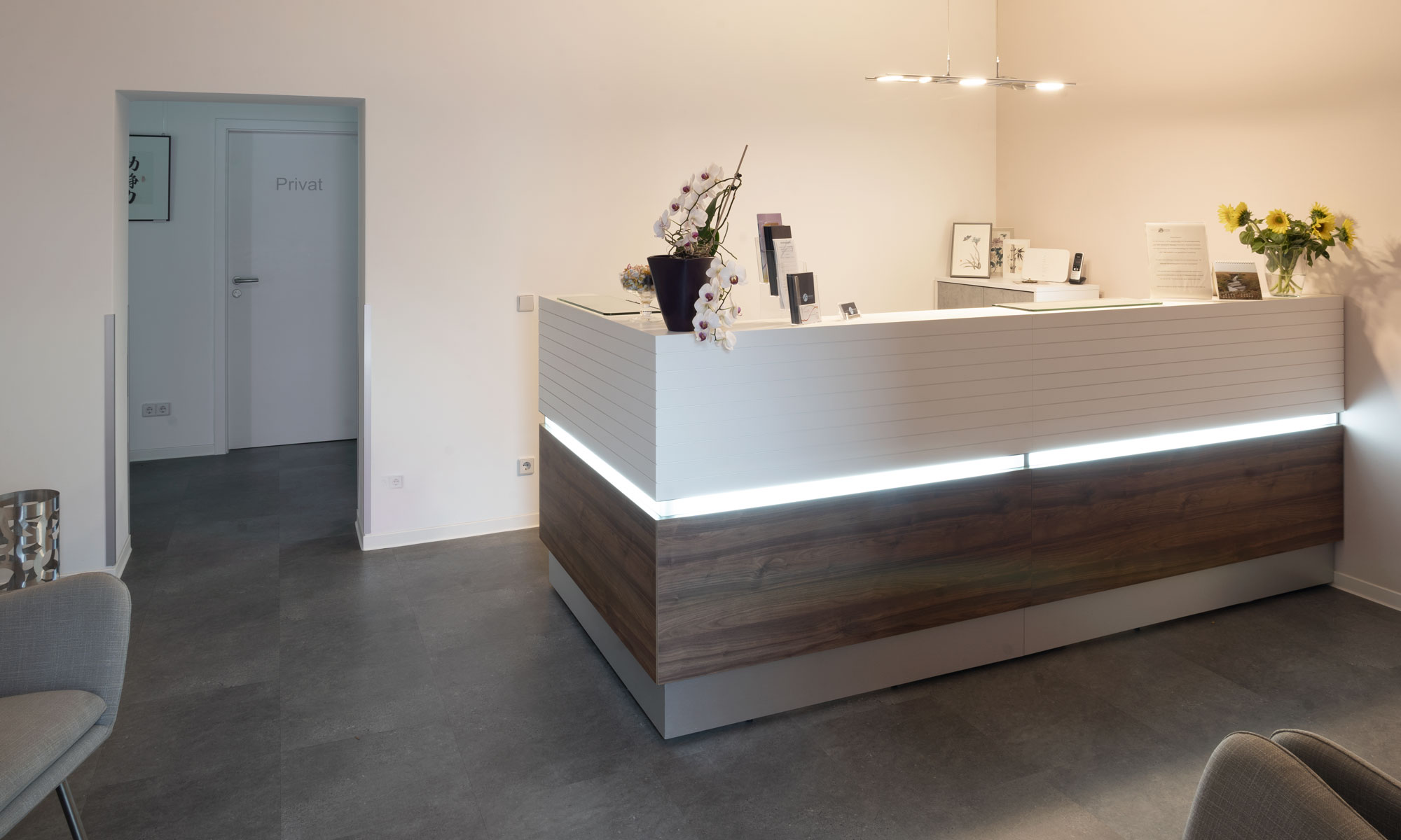 Willkommen im Empfangsbereich in der Physiopraxis Schreiber in Dresden Seidnitz